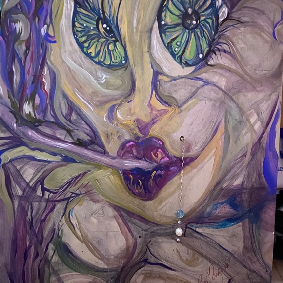 Accessories - Art work on wood. Heavy wood a table actually